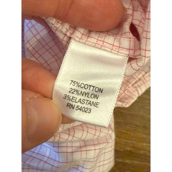 BANANA REPUBLIC Pink Slim Fit Button Down Shirt 16 - 16 1/2 L - Picture 4 of 10